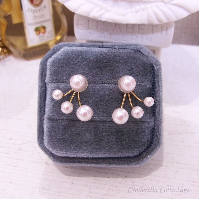 大特価★K18YGかわいいベビーパールあこやの２wayピアス