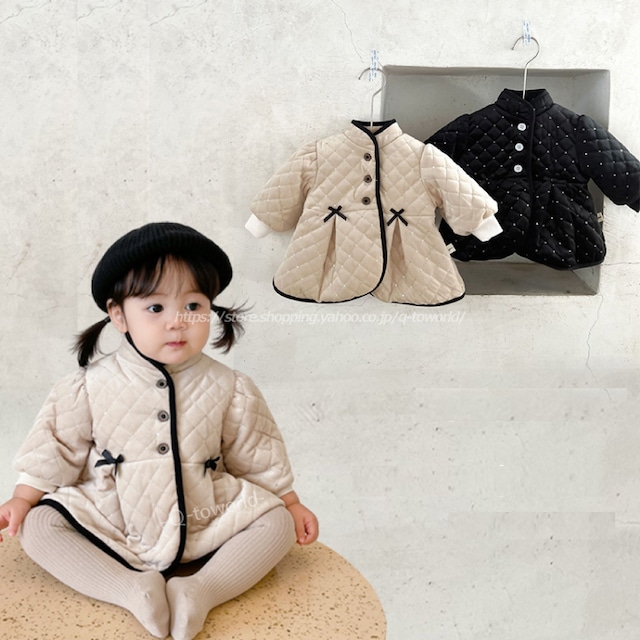 【70㎝-100㎝】ハジャケット　コート　リボン　洋風　長袖　ベビー服　韓国版　可愛い　韓国子供服　ベビー　子供服