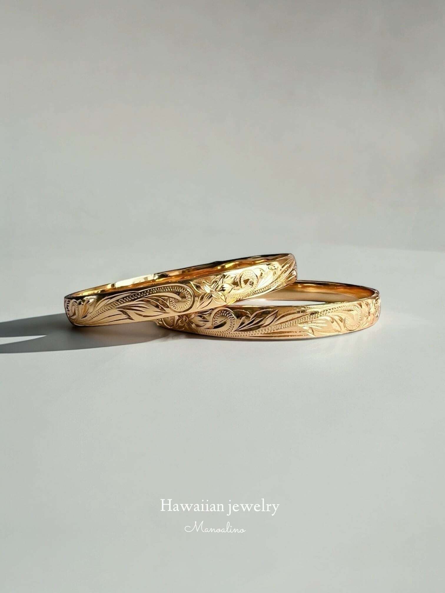 "手彫り"8mm Bangle Hawaiianjewelry(ハワイアンジュエリー8mmバングル)