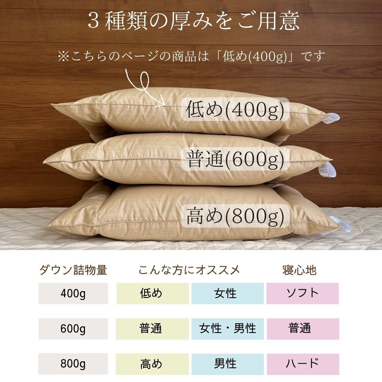 低め＞「首を支えて沈まない」ダウンの枕 | 京都金桝オンラインショップ