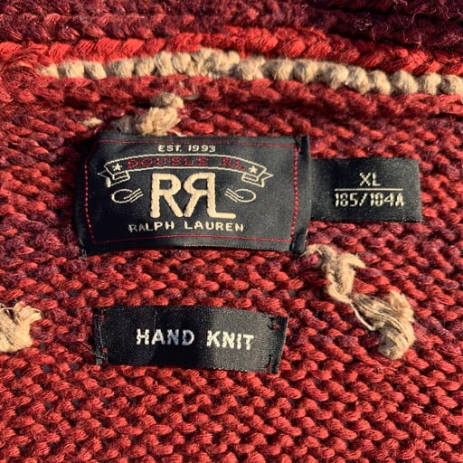 RRL ダブルアールエル ハンドニットショールカラーカーディガン