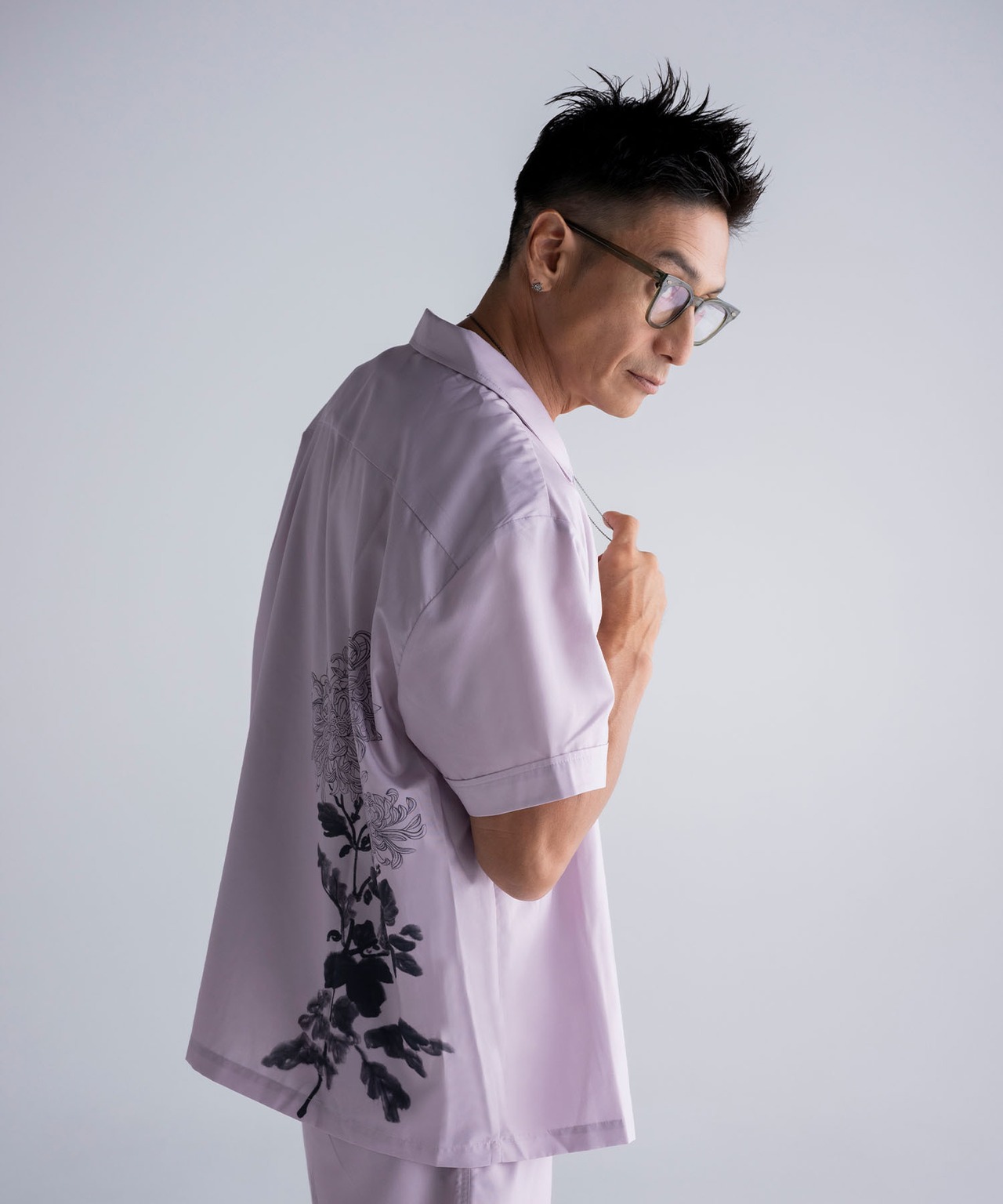 Flower back print shirt［HSS002］