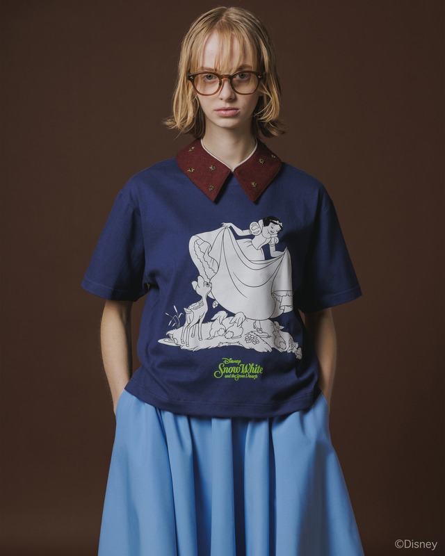【NON TOKYO ノントーキョー】 / PRINT SHORT T-SHIRT(SNOW WHITE) プリントショートTシャツ(白雪姫) / NAVY