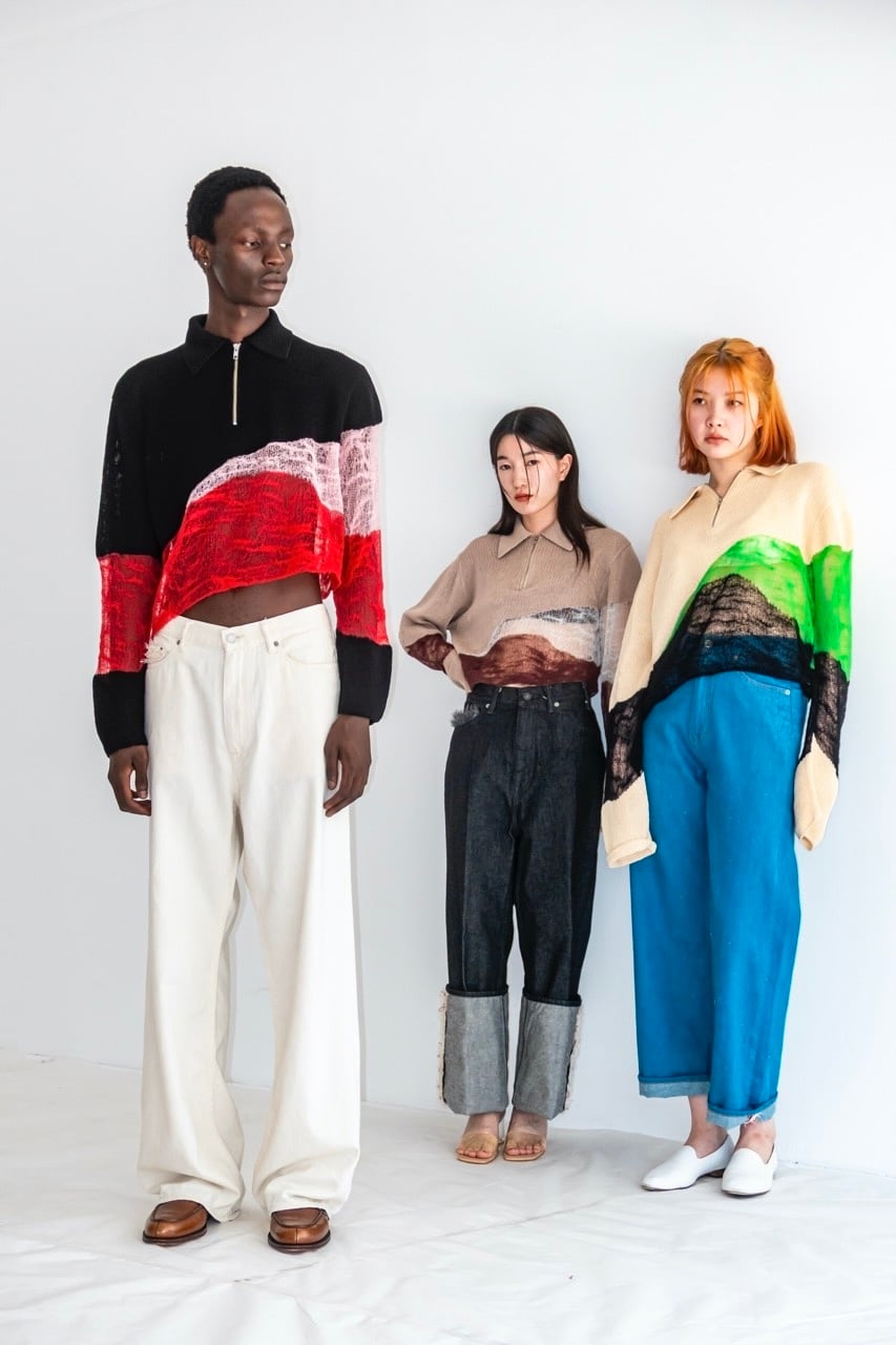 Kota Gushiken】Solid & Fluid Zip-up Knit /Cream | TOLMA.