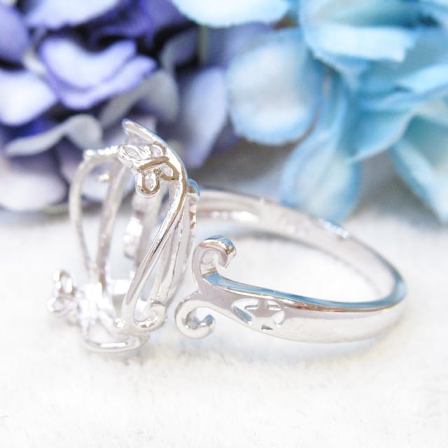 14×10㎜ バタフライ リエル S925 リング台 SV