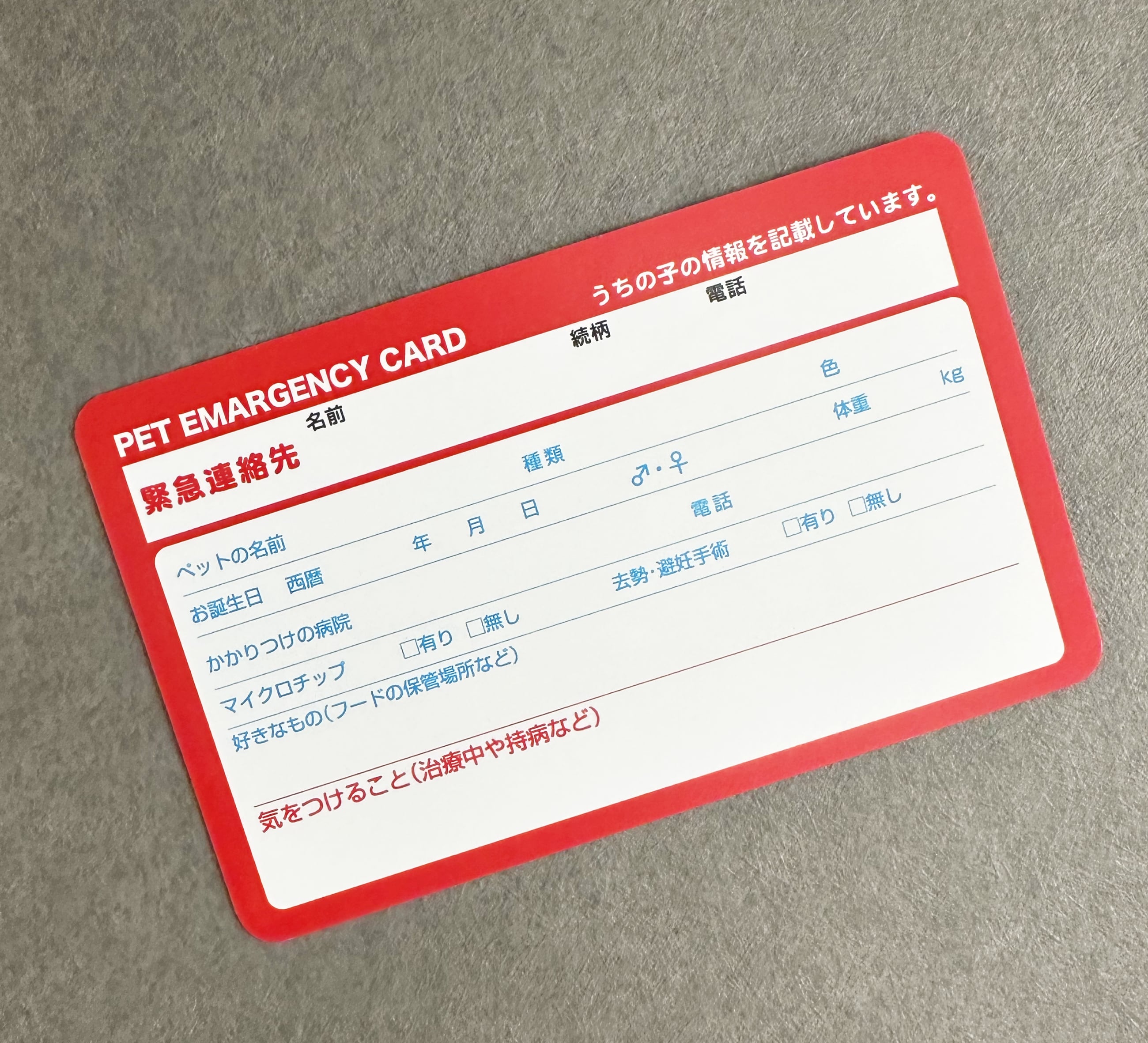 ペット エマージェンシー カード（4枚セット） | ペット位牌