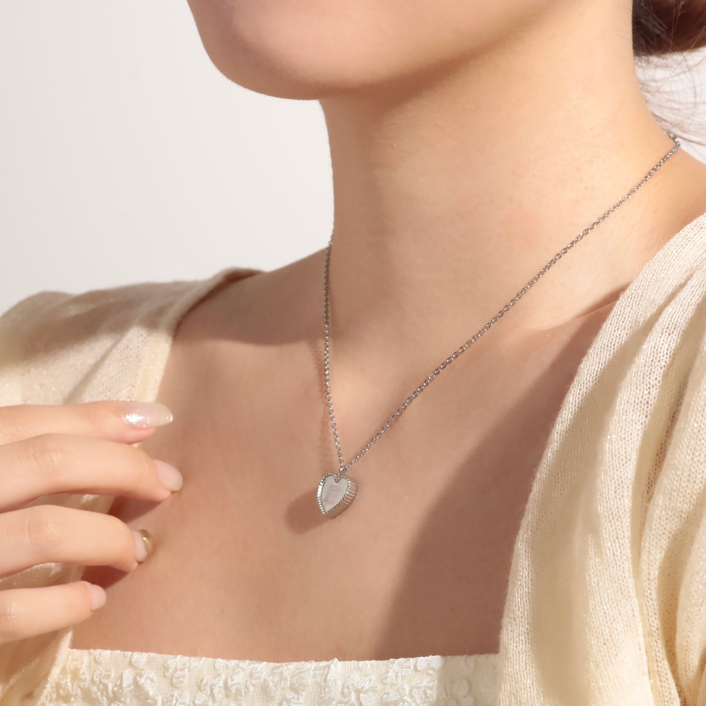 316L heart tag necklace #n29 | apire