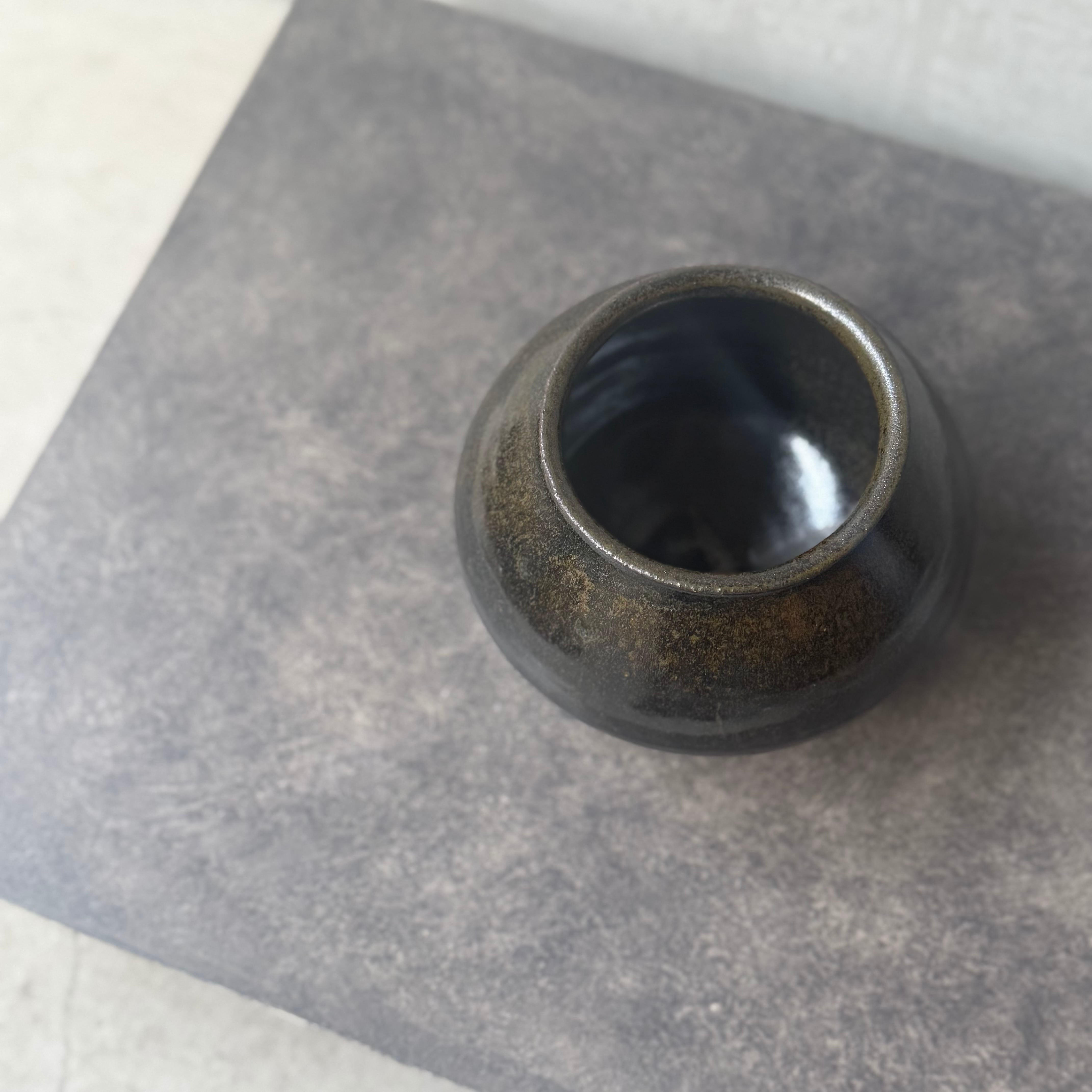 清水善行 黒釉塩笥 | gallery 一白