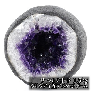 アメジスト ドーム ウルグアイ産 1.5kg 紫水晶 ジオード サークル 原石 置物 パワーストーン 浄化 風水 金運 一点物 174-2403