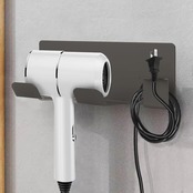 KAIXUANMAN ドライヤーホルダー マグネット ドライヤー 収納 壁掛け ドライヤースタンド ドライヤー置き フック付 アルミ ドライヤー 浴室収納 置物 バス用品 グレー