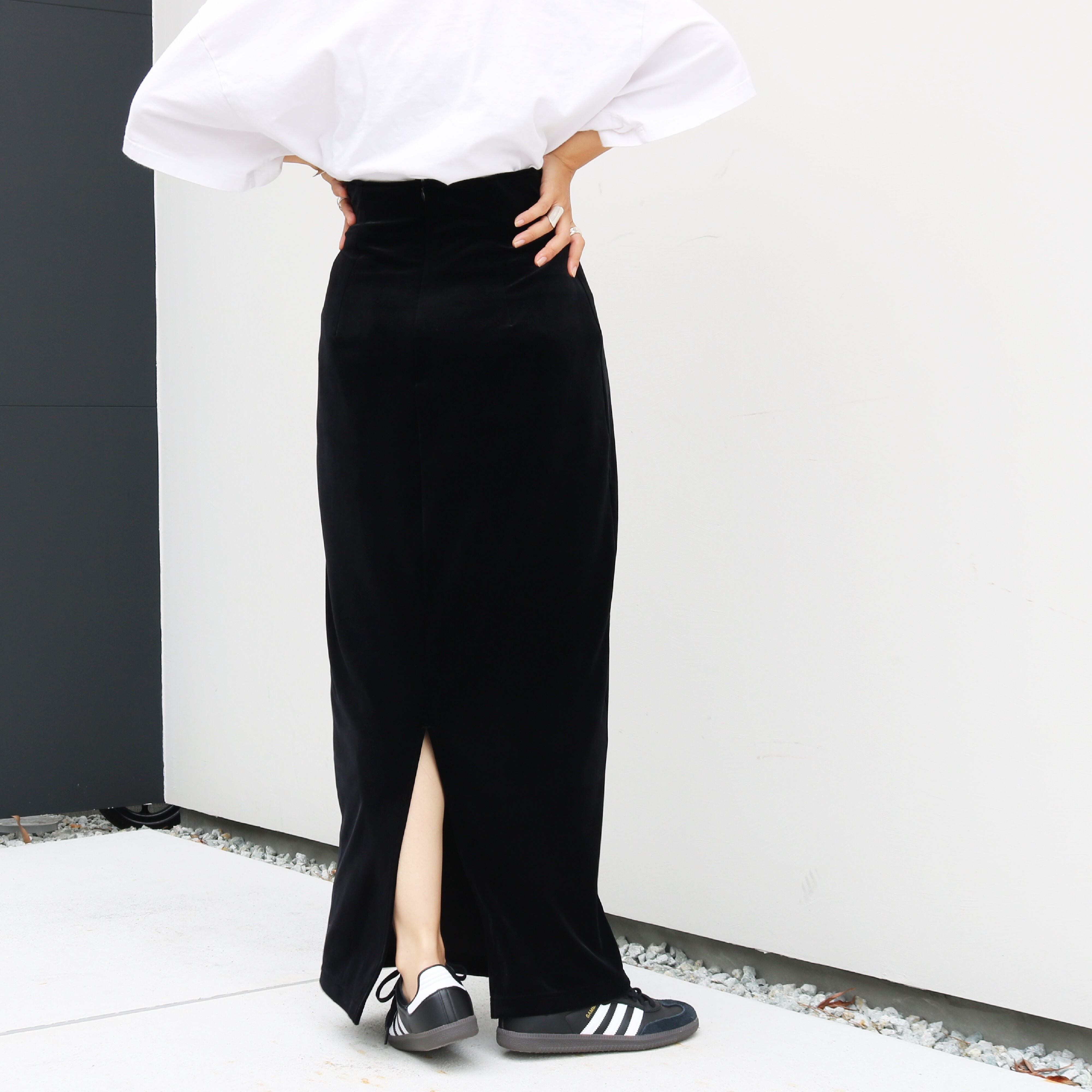 high-waist velours skirt -made in Japan - | aéré 
