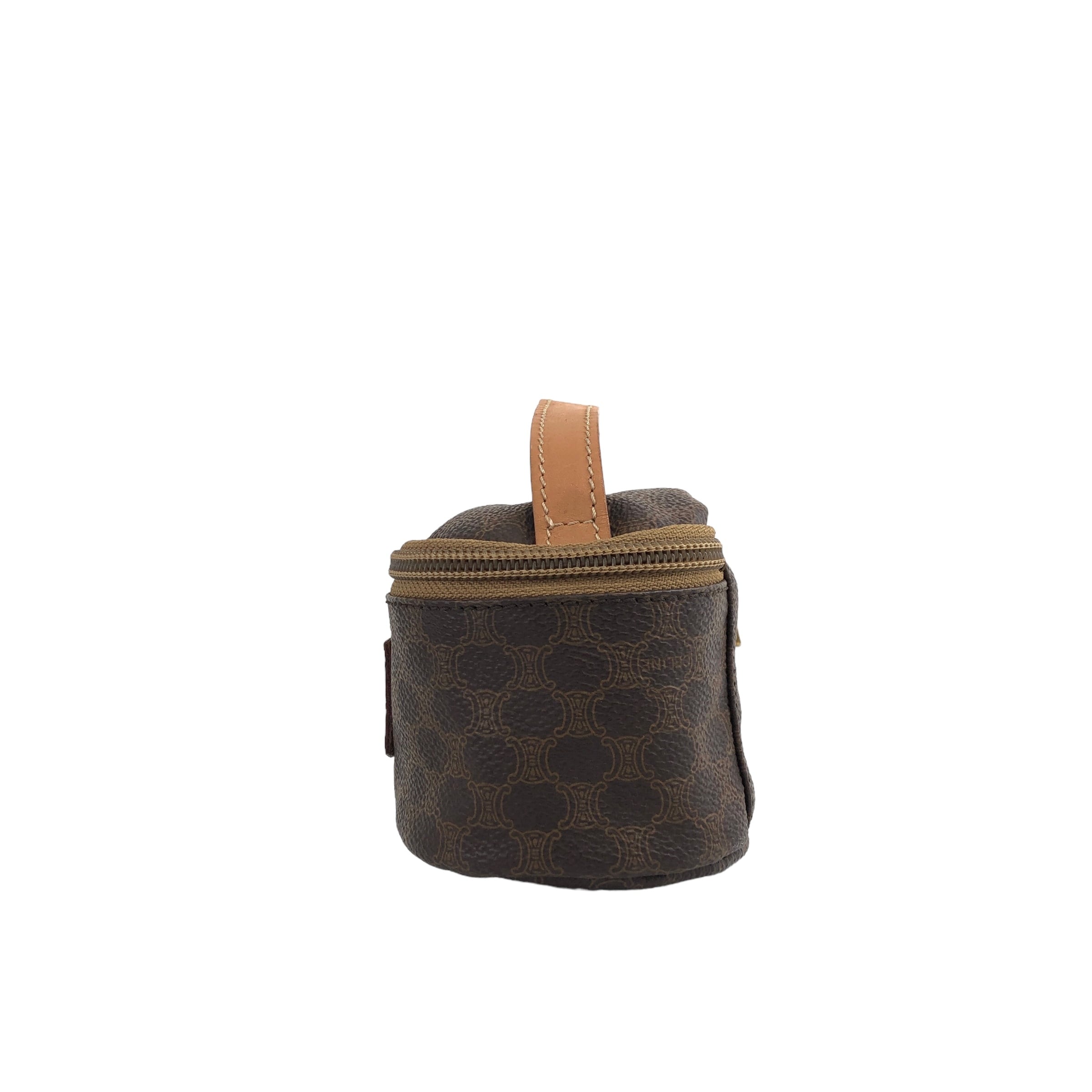 CELINE セリーヌ マカダム ロゴ レザー ポーチ ブラウン vintage