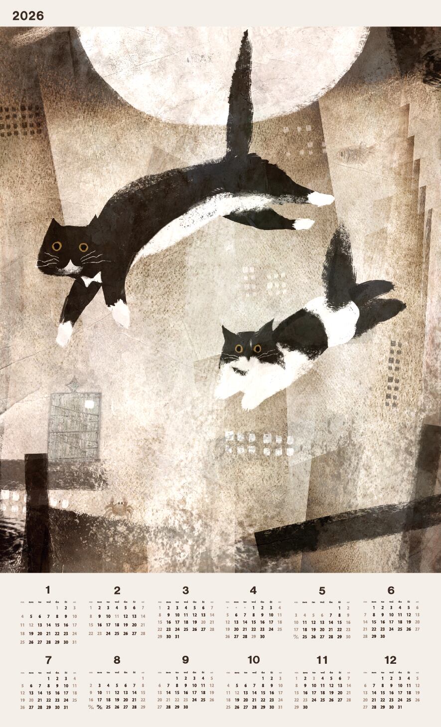 2026年カレンダー 「街のノミとムー」