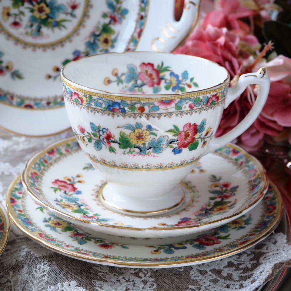 タロット20 審判 】英国コールポート製ミングローズ 極美品トリオ2客＋