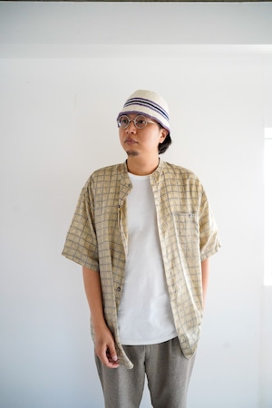 【1990s】"Montage Pour Homme" Silk 100% Geometric Check Shirts / 6-191