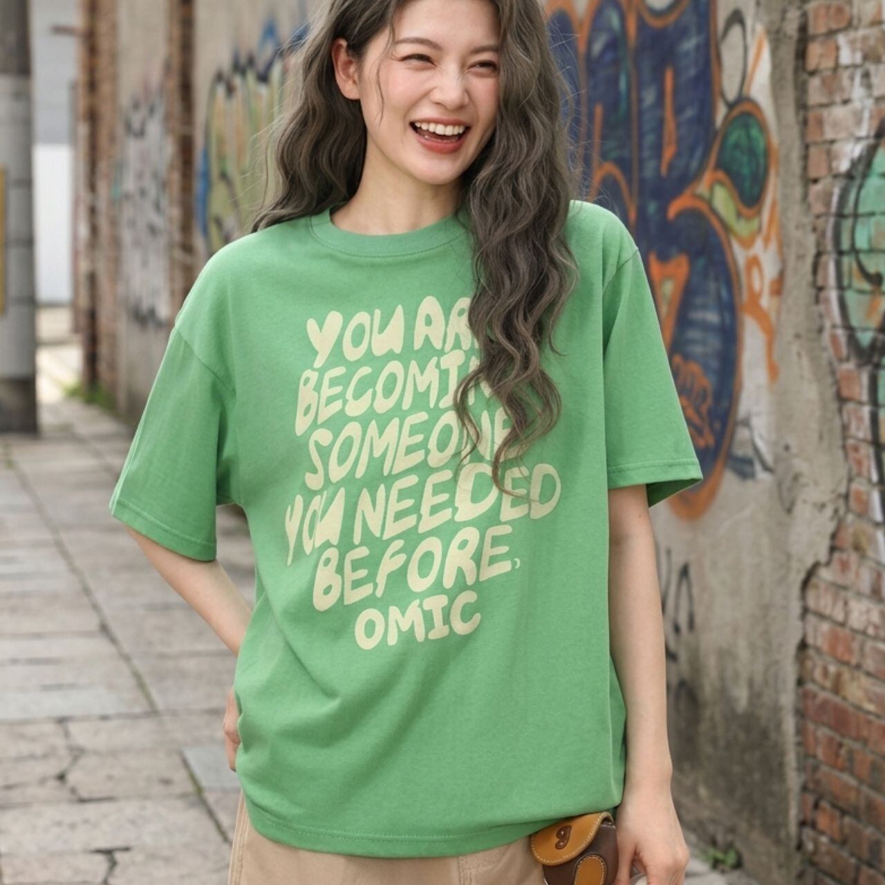 レトロレタリングアートプリントTシャツ 1col R02439