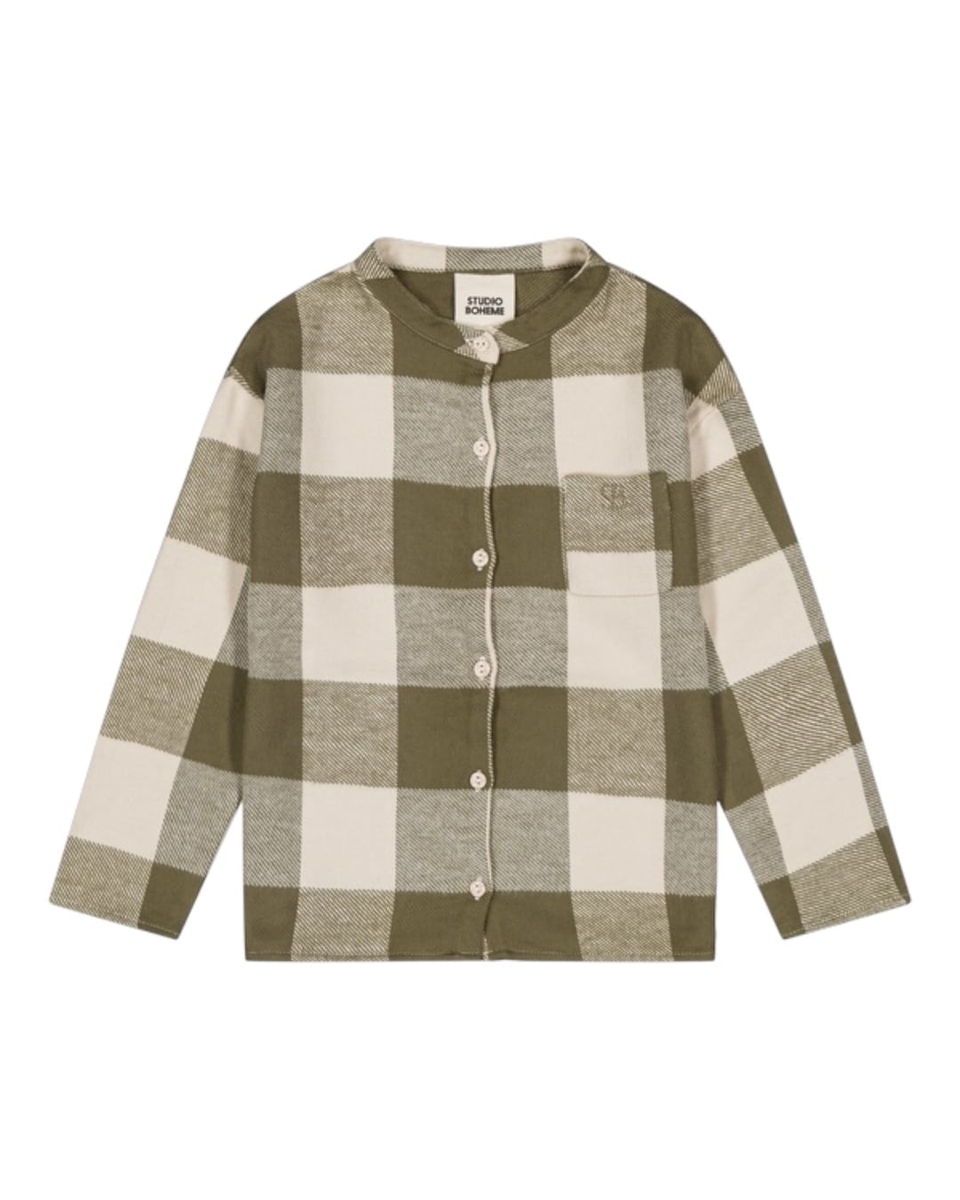 18M/24M【STUDIO BOHEME】JIM SHIRT/Kaki Gingham