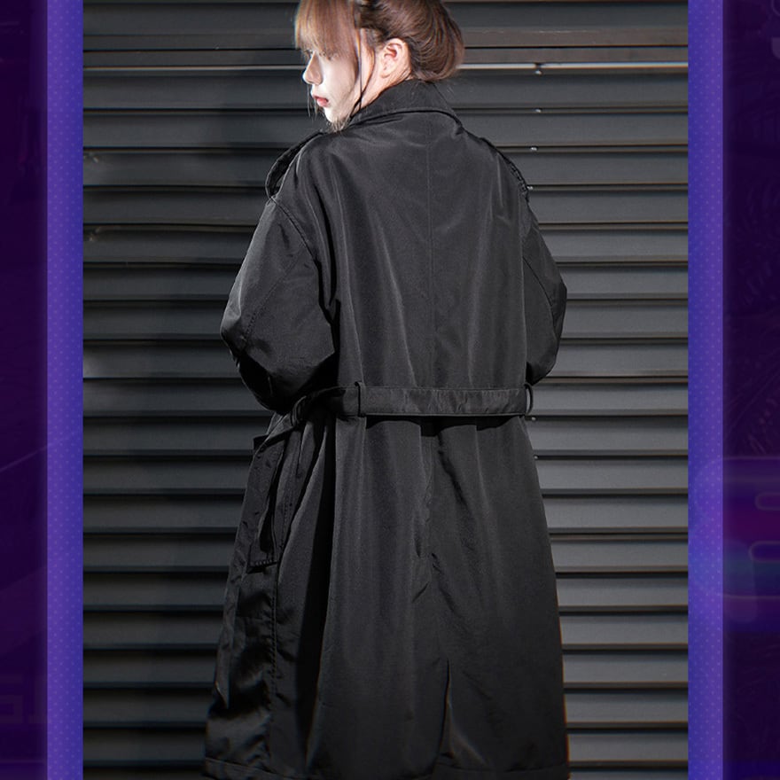サイバーパンク トレンチコート スタンドカラー ユニセックス