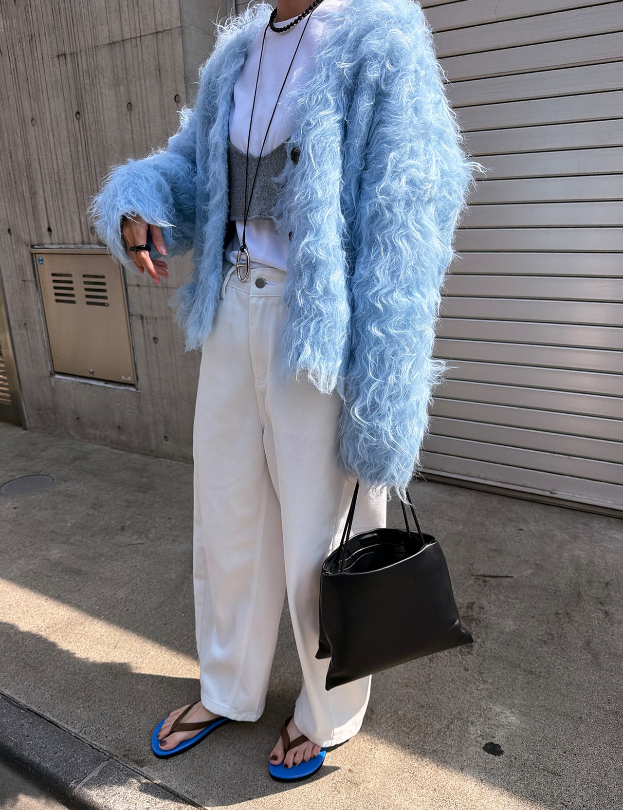 【新作5％OFF・3日間】Shaggy Volume Cardigan(Blue)_7colors