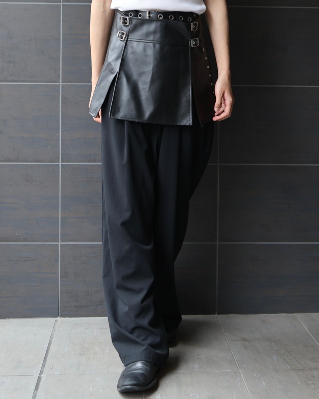 Faux Leather Wrap Skirt