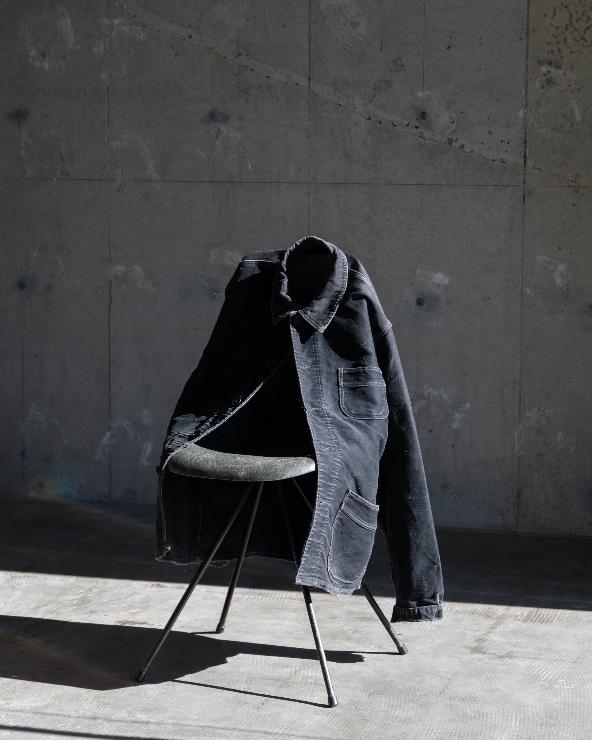 N*A様 60s black moleskin cover coveralls 60s~ “Le Mont St Michel” black moleskin coverall / sun faded