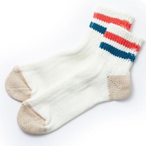 ROTOTO ロトト リブ アンクル ラインソックス R1404 靴下 メンズ レディース 男女兼用 春 夏 春夏 White/L-Red/M-Blue