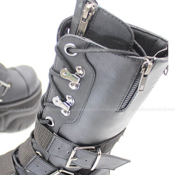 □☆【サイズ交換OK】Demonia（デモニア）正規保証品 厚底 ブーツ 黒
