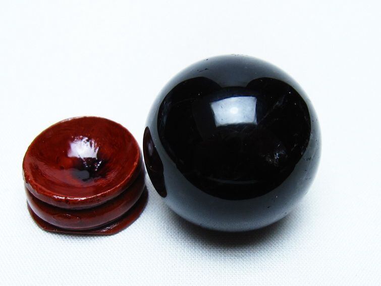 黒水晶 丸玉 34mm モリオン スフィア 置物 一点物 141-8240 | 天然石