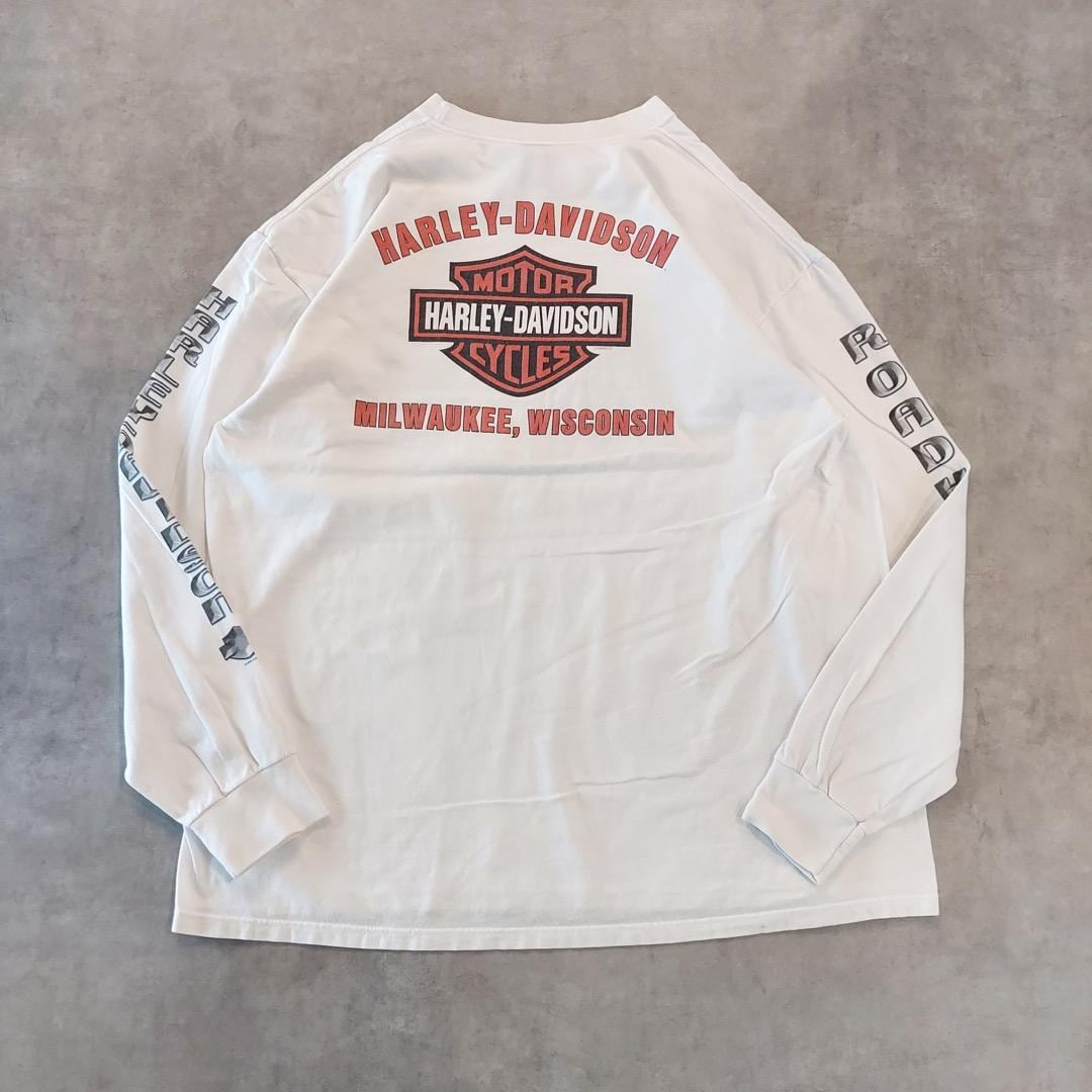ハーレーダビッドソン ロンT USA製 Tシャツ 00s 2XL 白 14854 | fuufu