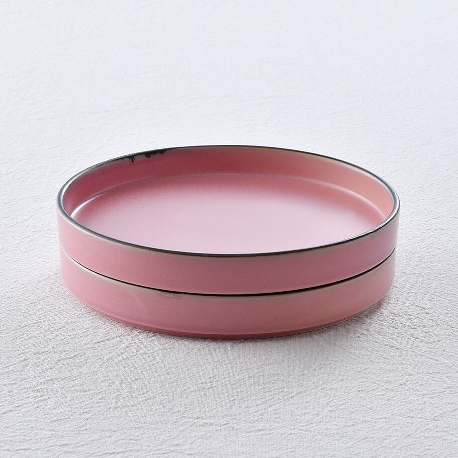 ピンクマット 13cmスタックプレート 渕錆 | 波佐見焼 和食器の通販｜長