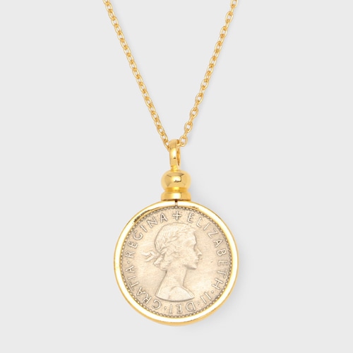 PORTADA SIXPENCE COIN NECKLACE　YG（金メッキ） （ポルターダ　シックスペンスコイン　ネックレス　イエローゴールドカラー）