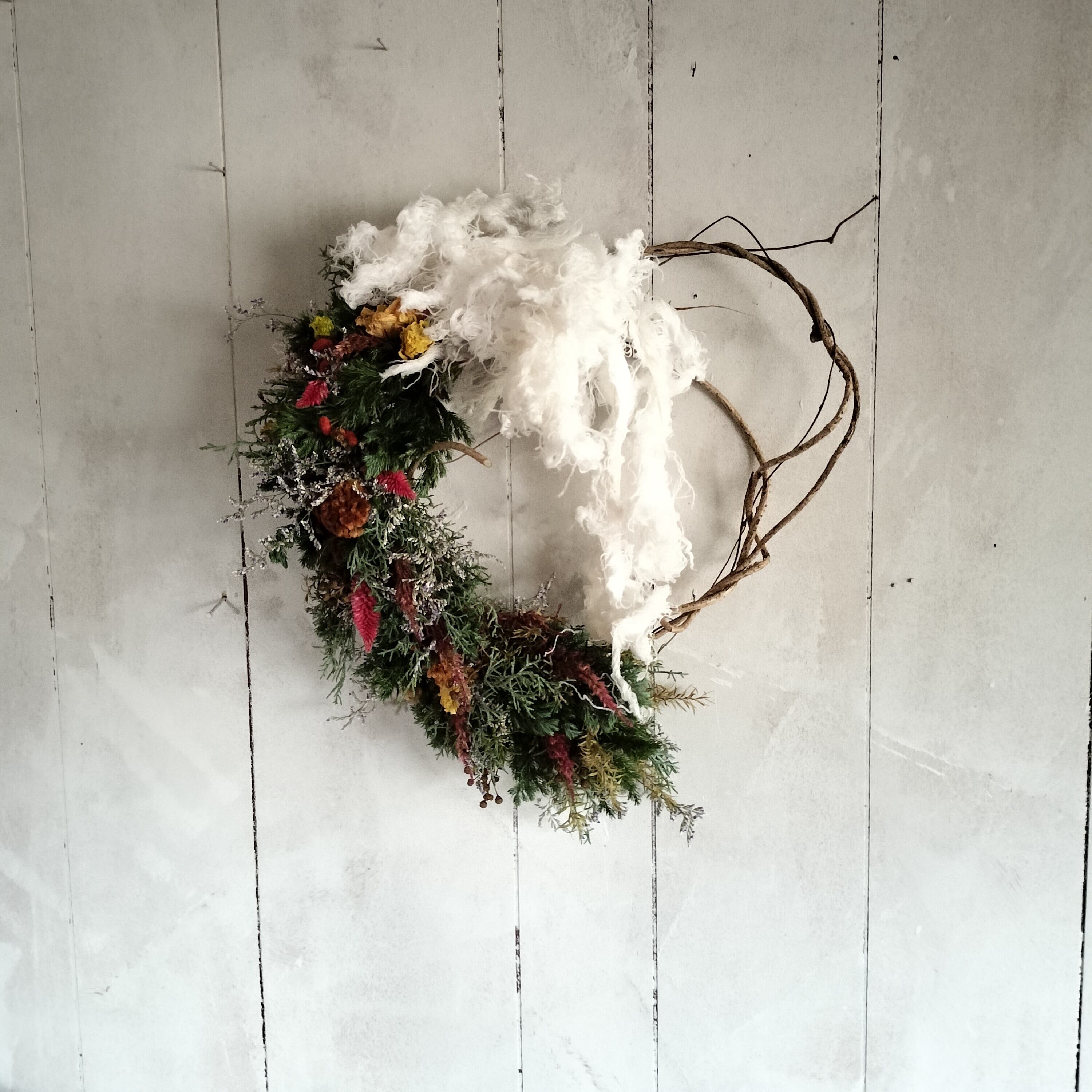 ドライフラワークリスマスリース【Dried Flowers X'mas Wreath】