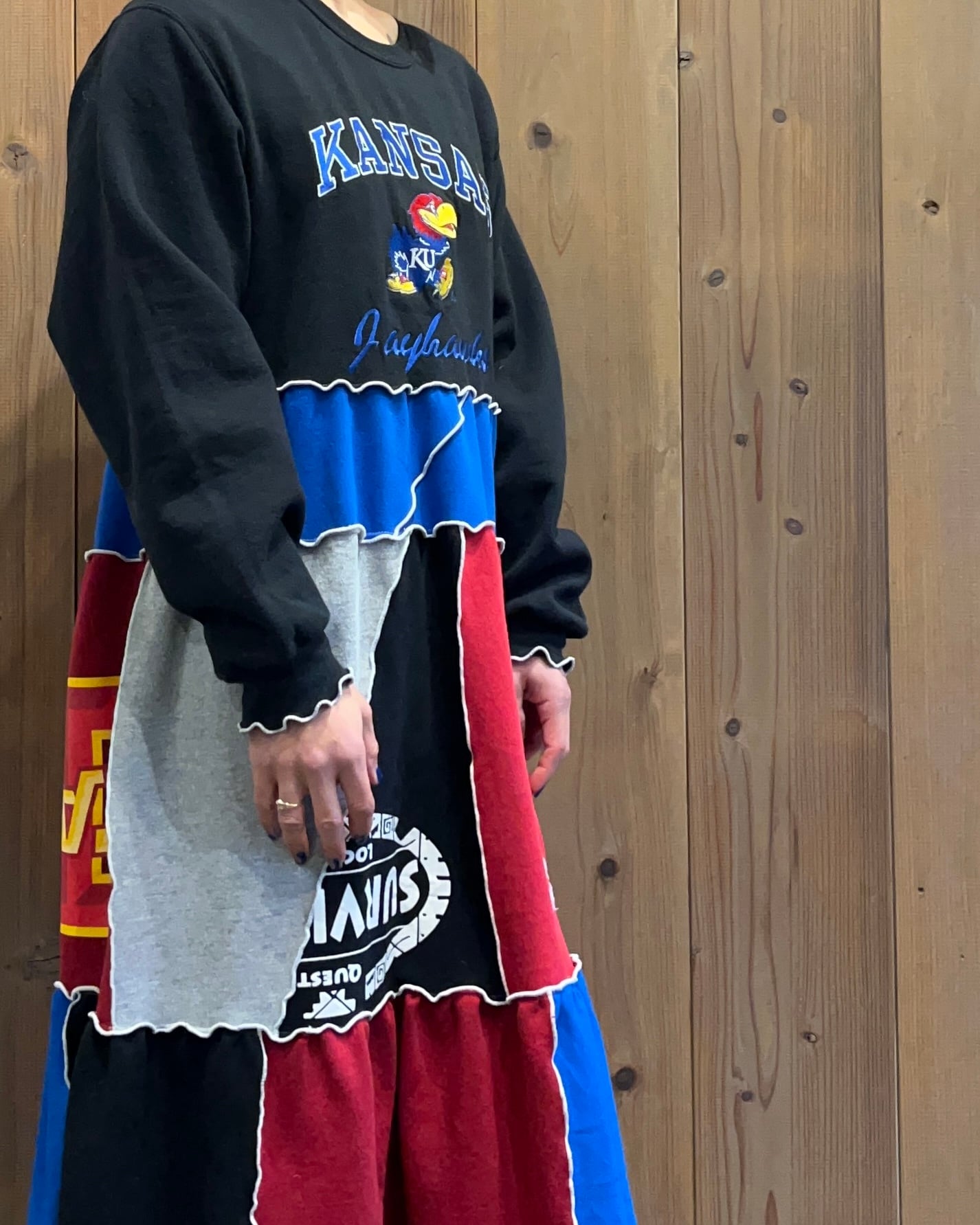 upcycled dress"古着リメイクワンピース スウェット AW48 | uguisu upcycled dress"古着リメイクワンピース スウェット AW48 | uguisu