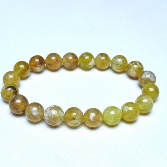 オパール ブレスレット 10mm イエローオパール コモンオパール 一点物 メール便可 [M便 1/10] 111-48660