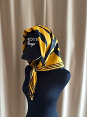 yellow & black abstract silk scarf-5152-8