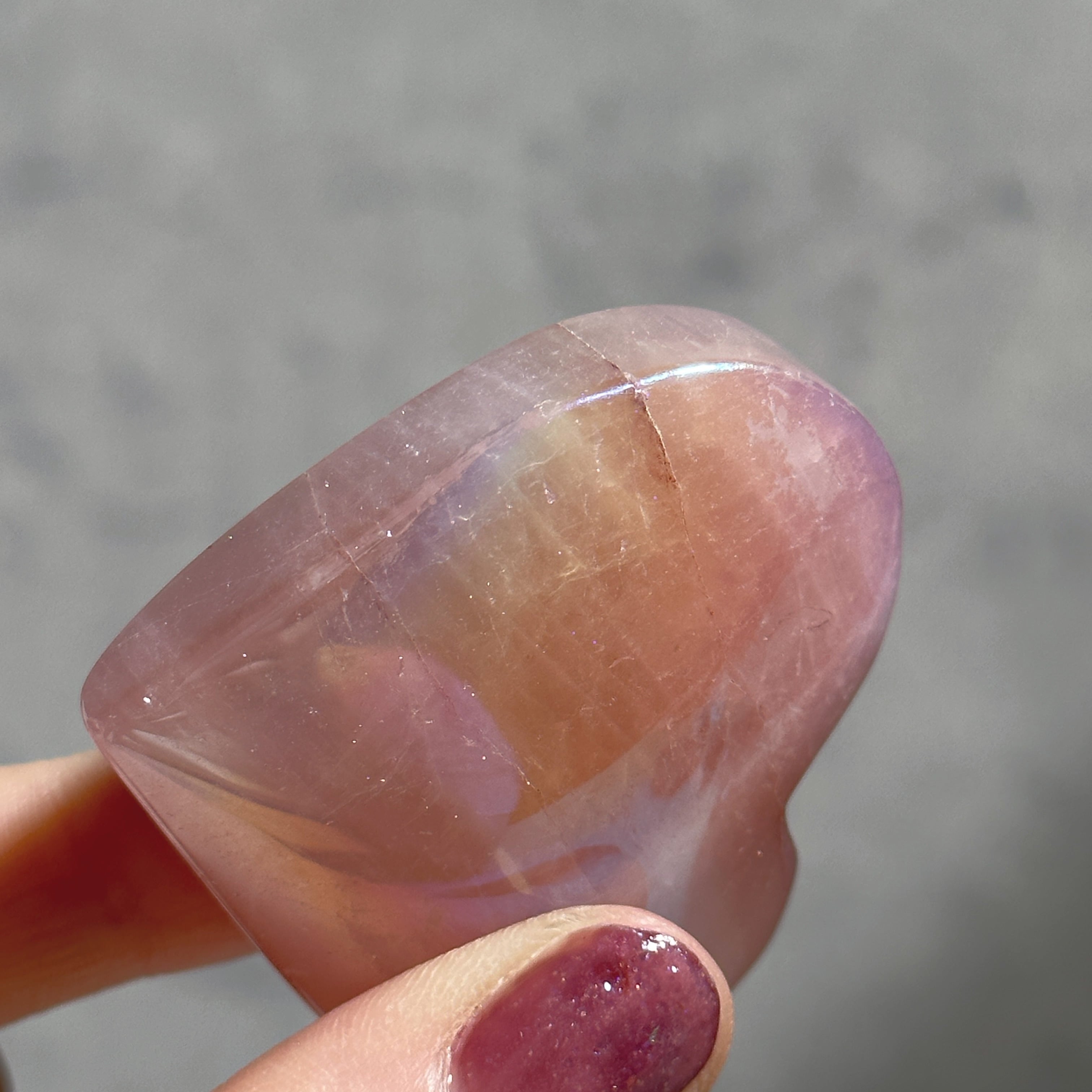 エンジェルオーラローズクォーツ ハート21♡Angel Aura Rose Quartz