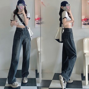 ハイウエスト ワイド ジーンズ レディース デニム パンツ レトロ 大人 きれいめ かわいい おしゃれ カジュアル ストリート 大人可愛い 大人女子