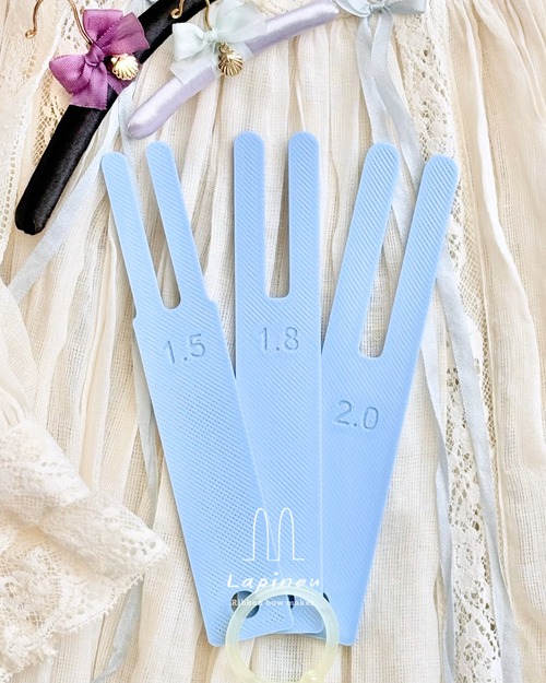 水色M3本セット・リボン結び棒 Lapinou（ラピヌー)