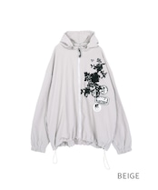 【直営店限定ITEM】レース×パッチルーズジップフーディー (BEIGE) CQ-47125H