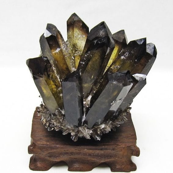 モリオン クラスター 黒水晶 原石 台座付属 一点物 おまかせ便 182-8685