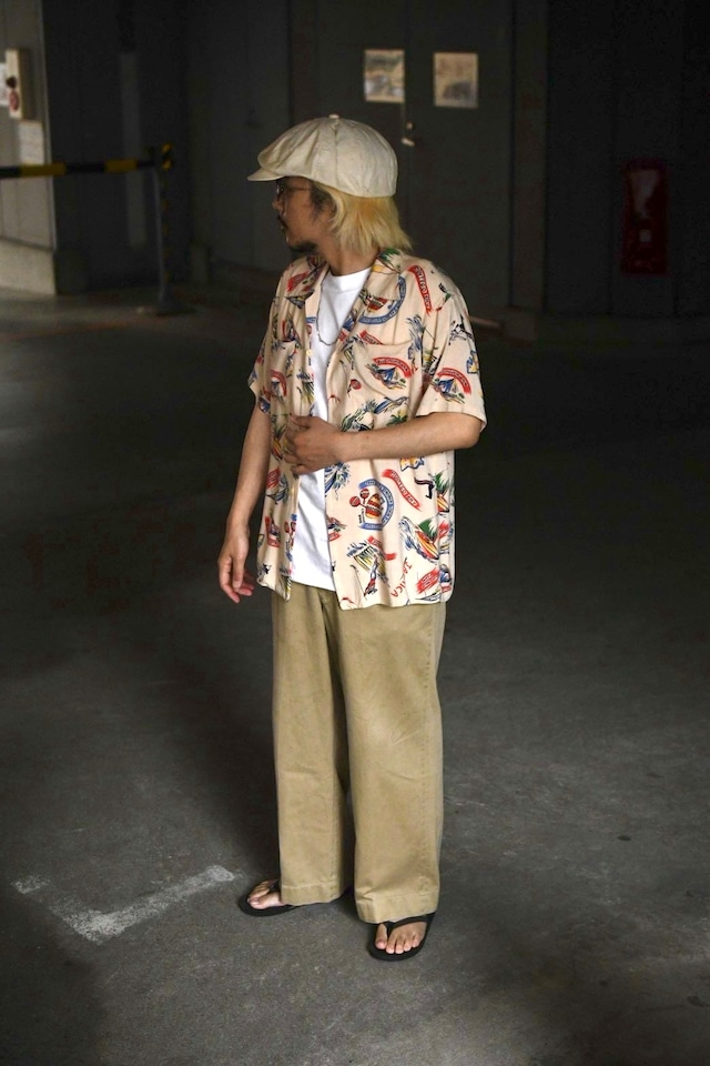 OK/50-60's "unknown" rayon hawaian shirt