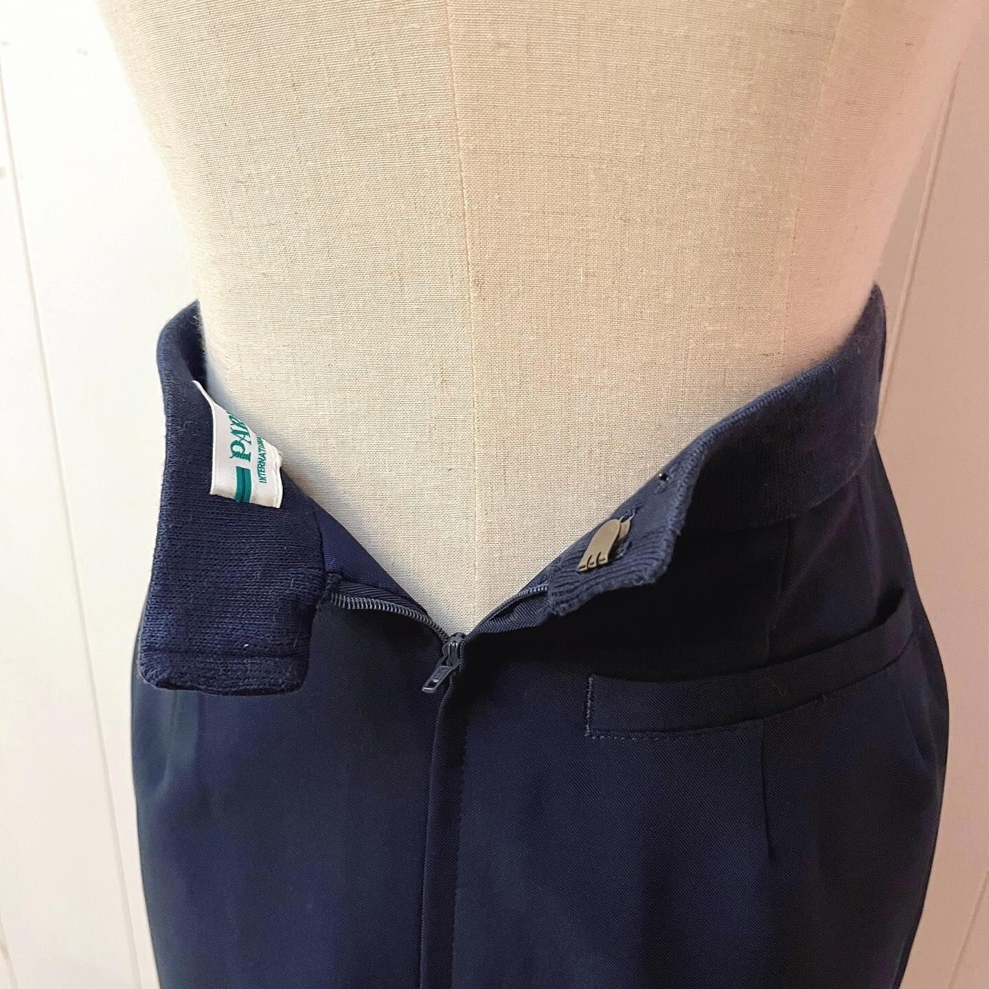 flag embroidery navy culotte skirt