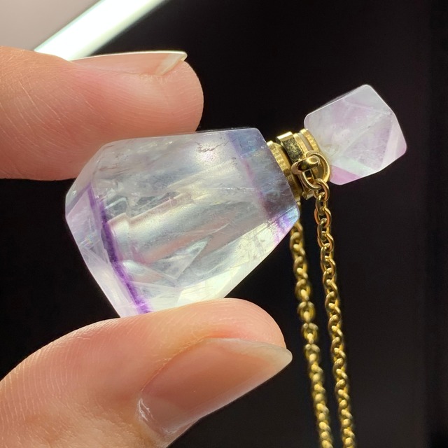 カラーレス×パープルグラデーションフローライト・ミニ香水瓶