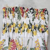 フラダンス 衣装 パウスカート ホワイト系 プルメリア柄 ラウアエ柄 イプ柄 イプヘケオレ柄 かわいい 華やか 鮮やか 明るい 爽やか 白 黄 緑 赤 ハワイアン アロハ ハワイアンプリント フラ ダンス レッスン 練習 カラフル おしゃれ 楽しい リゾート