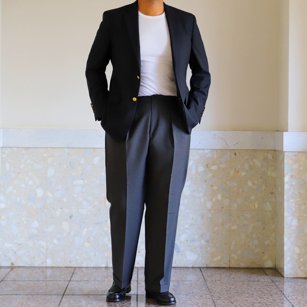 未使用】BROOKS BROTHERS Loro Piana Made in USA wool Navy