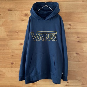 【VANS】刺繍ロゴ スウェットパーカー プルオーバー フーディ XL US古着