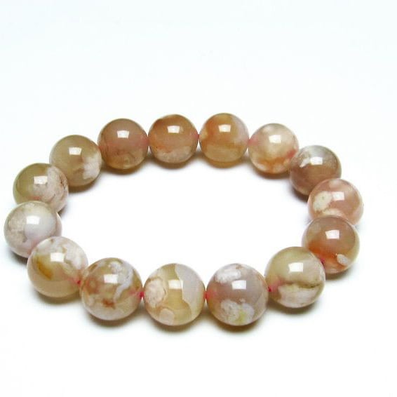 チェリーブロッサムアゲート ブレスレット 桜瑪瑙 15mm [M便 1/10] 111-26385