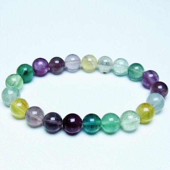 フローライト ブレスレット 9mm 蛍石 螢石 ブレス 一点物 メール便可 [M便 1/10] 111-45662