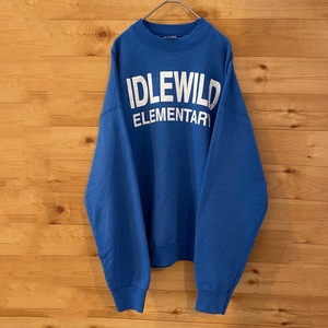 【FRUIT OF THE LOOM】90s USA製 プリントスウェット トレーナー Idlewild Elementary L ロゴ us古着