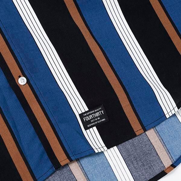 fourthirty】S/S STRIPE BIG SHIRT [ショートスリーブ ストライプ